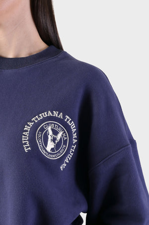 SUDADERA LIR LOGO XOLOS AZUL MUJER