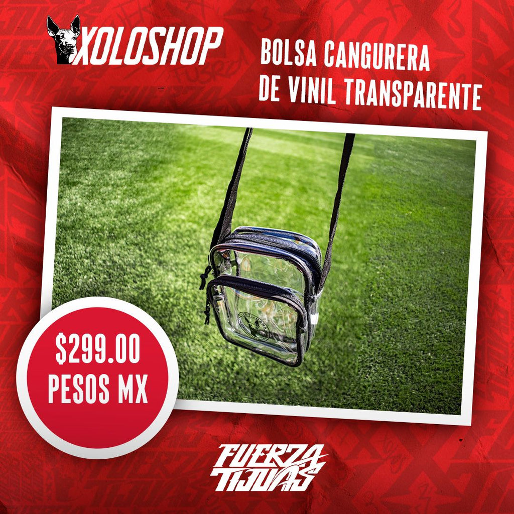 BOLSA RUP CANGURERA TRANSPARENTE LOGO.