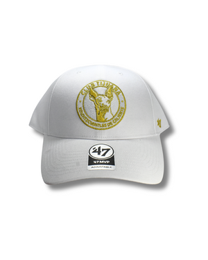 GORRA 47B METALLIC SNAP MVP LOGO DORADO BLANCO