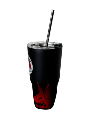 TERMO LAJ CABEZA AZTECA LOGO CON POPOTE 580 ML