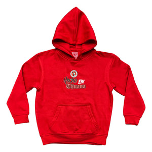 SUDADERA LAJ HOODIE HECHO EN TIJUANA ROJO NIÑO