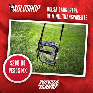 BOLSA RUP CANGURERA TRANSPARENTE LOGO.